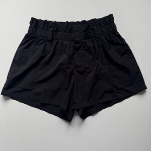 ATHLETA Skyline 4" Short Womens 2 Black‎ Paperbag Stretch Elastic Waist *No Belt